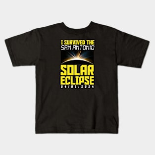 I Survived The San Antonio Texas Solar Eclipse April 8 2024 Souvenir Kids T-Shirt